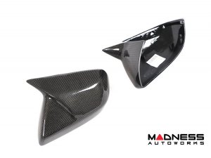 Cadillac CTS Mirror Covers - Carbon Fiber - Full Replacements - Feroce Carbon - w/ Factory Clips